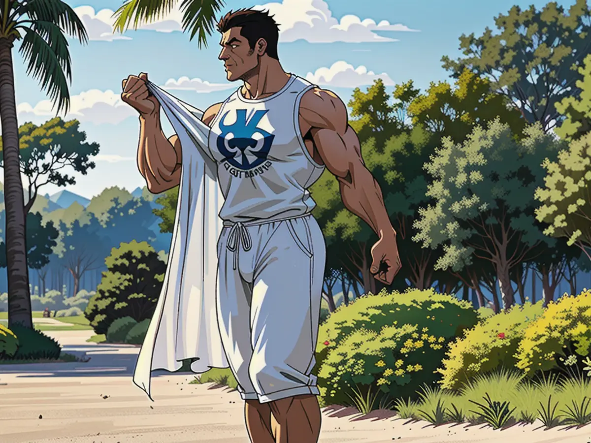 Individual suspected of unauthorized data breach at major corporation; alleged access to vast amounts of confidential company information Outdoor individual, attired in a button-up dress and accessories like sunglasses, sandals, and a crossbody bag, is spotted engaging in a session of casual drinking while sporting a broad grin under the shade of palm trees.